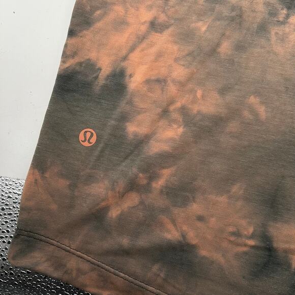 Men's Diamond Dye Orange Grey Lululemon Evolution Short Sleeve Polo Shirt Sz M - Picture 5 of 6